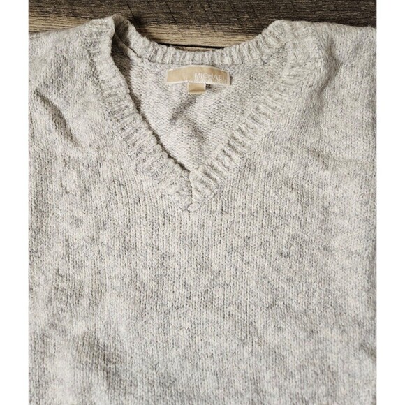 2 for $20 Michael Michael Kors Sweater Knitted Grey V Neck Size L - Picture 3 of 7